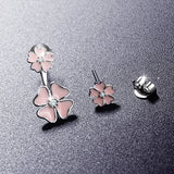 S925 Sterling Silver Flower Clover Big Cz Jackets Earrings Jewelry Set For Women