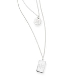 925 Sterling Silver Personalized Double Layer Engravable Necklace-Adjustable 16”-20”