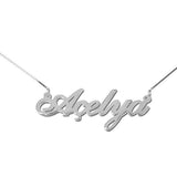 925 Sterling Silver Personalized Turkish Name Necklace Adjustable 16”-20”