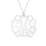 925 Sterling Silver Personalized Monogram Necklace- Adjustable 16”-20”