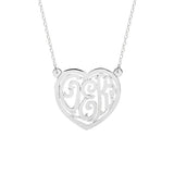 925 Sterling Silver Custom Monogram Heart Necklace Adjustable 16”-20” - 925 Sterling Silver OEM And Customization