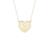 925 Sterling Silver Custom Monogram Heart Necklace Adjustable 16”-20” - 925 Sterling Silver OEM And Customization