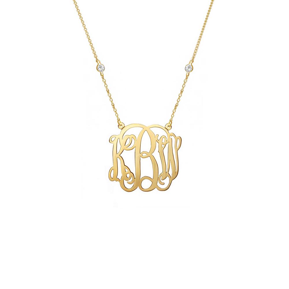 925 Sterling Silver Personalized Script Monogram Pendant Necklace Adjustable 16”-20” - 925 Sterling Silver OEM And Customization