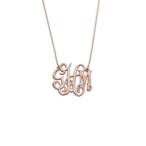 925 Sterling Silver Personalized Celebrity Monogram Necklace Adjustable 16”-20” - 925 Sterling Silver OEM And Customization