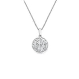 925 Sterling Silver Personalized Circle Monogrammed Necklace Adjustable 16”-20” - 925 Sterling Silver OEM And Customization