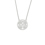 925 Sterling Silver Personalized Circle Monogram Pendant Necklace Adjustable 16”-20” - 925 Sterling Silver OEM And Customization