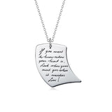 925 Sterling Silver Personalized Writing Message Necklace-Adjustable 16”-20”