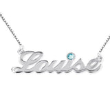 Personalized Name Necklace with Birthstone Adjustable 16”-20”