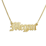 Personalized Old English Name Necklace Adjustable Chain