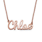 "Chloe" 925 Sterling Silver Personalized Cursive Name Necklace Adjustable 16”+2”