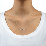 Custom 925 Sterling Silver Double Name With Heart Necklaces