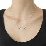 925 Sterling Silver/Copper Personalized Script Name Necklaces Rolo Chain 18"