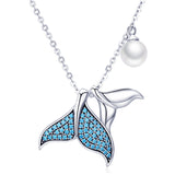 Silver Pearl Mermaid's tears Necklace