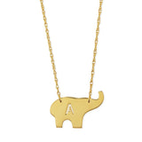 925 Sterling Silver Personalized Elephant Initial Necklace-Adjustable 16”-20”