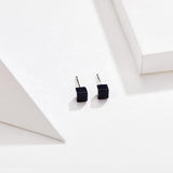 925 Sterling Silver Natural Sand Stone Stud Earrings For Women