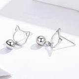 925 Sterling Silver Lovely Kitty Cat Stud Earrings  for Women