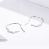 925 Sterling Silver Simple Side Face Dangle Earrings Gift for Women Girls Engagement Valentine's Day