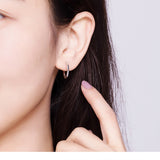925 Sterling Silver Traditional Simple Hoop Earrings Gift for Women