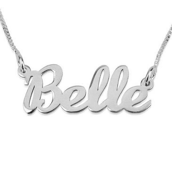 925 Sterling Silver Personalized Classic Name Necklace Adjustable 16”+2”