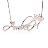 Personalized Princess Crown Name Necklace Chain 16”-20"