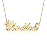 Personalized Queen Crown Name Necklace 18"