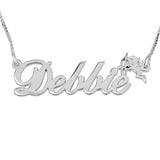 925 Sterling Silver Personalized Name Necklace with Cupid Adjustable Chain 16”-20"