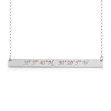 925 Sterling Silver Personalized Coordinate Bar Necklace Adjustable 16”-20”