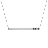 925 Sterling Silver Personalized Skinny Bar Necklace Adjustable 16”-20”