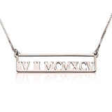 925 Sterling Silver Personalized Roman Numeral Necklace Adjustable 16”-20”