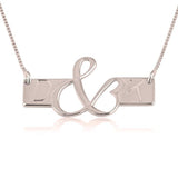 925 Sterling Silver Personalized Initials Love Bar Necklace Adjustable 16”-20”
