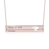 925 Sterling Silver Personalized Personalized Graduation Necklace Adjustable 16”-20”