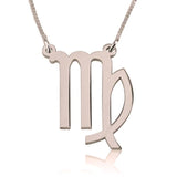 Virgo Zodiac 925 Sterling Silver Personalized Engraved Necklace Adjustable 16”-20”