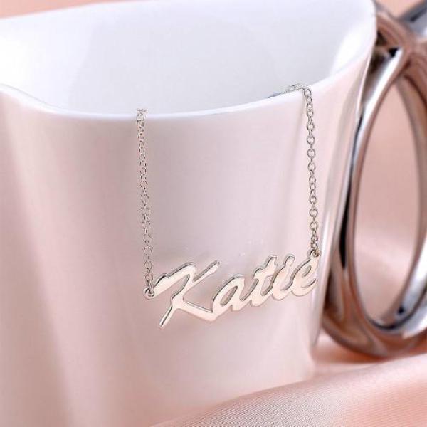 "Katie" Style Adjustable Chain 925 Sterling Silver Personalized Name Necklace