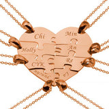 925 Sterling Silver Personalized 8 Pieces Puzzle Engraved Necklace For a Heart Adjustable 16”-20” - 925 Sterling Silver OEM And Customization
