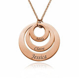 925 Sterling Silver Personalized Three Discs Necklace Adjustable 16"-20" - 925 Sterling Silver OEM And Customization