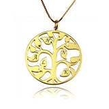 925 Sterling Silver Personalized Tree Of Life Charm Necklace Adjustable 16”-20” - 925 Sterling Silver OEM And Customization