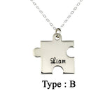 925 Sterling Silver Personalized Puzzle Engraved Necklace Adjustable 16”-20” - 925 Sterling Silver OEM And Customization