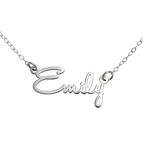 925 Sterling Silver Personalized Script Name Necklace Adjustable 16”-20” - 925 Sterling Silver OEM And Customization