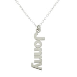 925 Sterling Silver Personalized Sidelong Nameplate Necklaces Adjustable 16”-20” - 925 Sterling Silver OEM And Customization