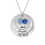 925 Sterling Silver Personalized Round Engraved Necklace Adjustable 16”-20” - 925 Sterling Silver OEM And Customization