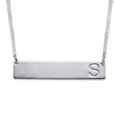 Personalized Initial Engraved Bar Necklace - 925 Sterling Silver OEM And Customization