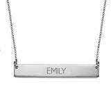 925 Sterling Silver Personalized Bar Name Necklace Adjustable 16”-20” - 925 Sterling Silver OEM And Customization