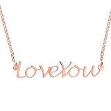 925 Sterling Silver Personalized Handwritten Love You Necklace Adjustable 16”-20” - 925 Sterling Silver OEM And Customization