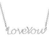925 Sterling Silver Personalized Handwritten Love You Necklace Adjustable 16”-20” - 925 Sterling Silver OEM And Customization