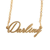 925 Sterling Silver Personalized Darling Name Necklace Adjustable 16”-20” - 925 Sterling Silver OEM And Customization