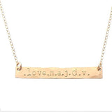 925 Sterling Silver Personalized Bar Necklace Adjustable 16”-20” - 925 Sterling Silver OEM And Customization