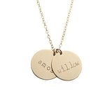 925 Sterling Silver Personalized Double Disc Name Necklace Adjustable 16”-20” - 925 Sterling Silver OEM And Customization