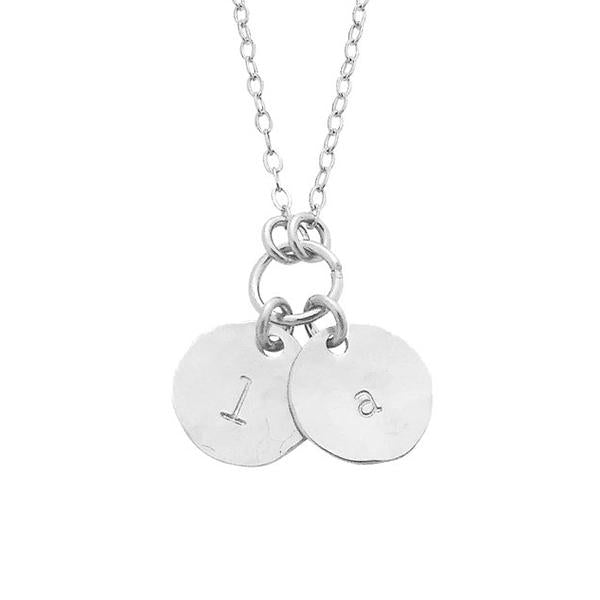 925 Sterling Silver Personalized Double Mini Initial Necklace Adjustable 16”-20” - 925 Sterling Silver OEM And Customization