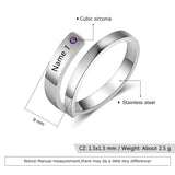 Personalized 3 Colors Engraved Name Rings for Women Customized Birthstone Adjustable Wrap Ring Gift Jewelry