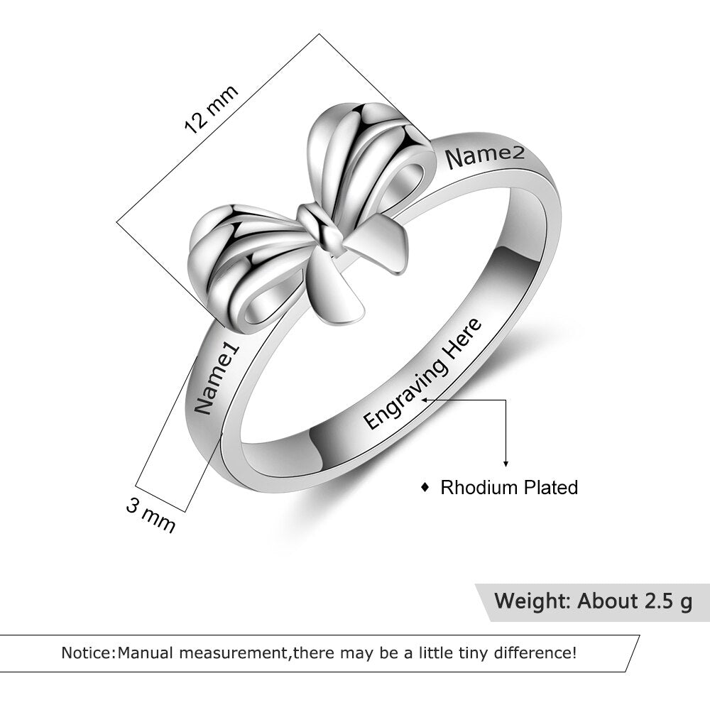 Personalized Engraved Name Promise Rings for Women Custom BFF Best Friend BowKnot Ring Gift for Girlfriend 61b8c33a 2000 49ac 94fe 5429863ab8b7